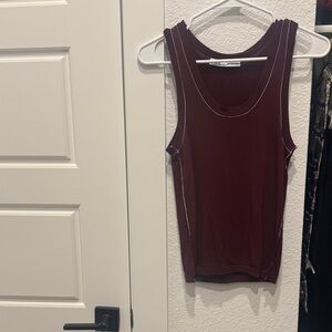 Zara Sleeveless Tank Top in Deep Maroon